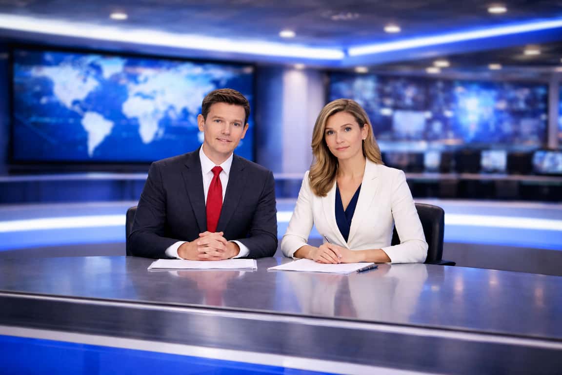 Serious News Anchors