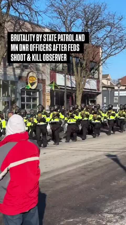 “Law Enforcement” officers brutalized protestors after federal agents shot and killed an…