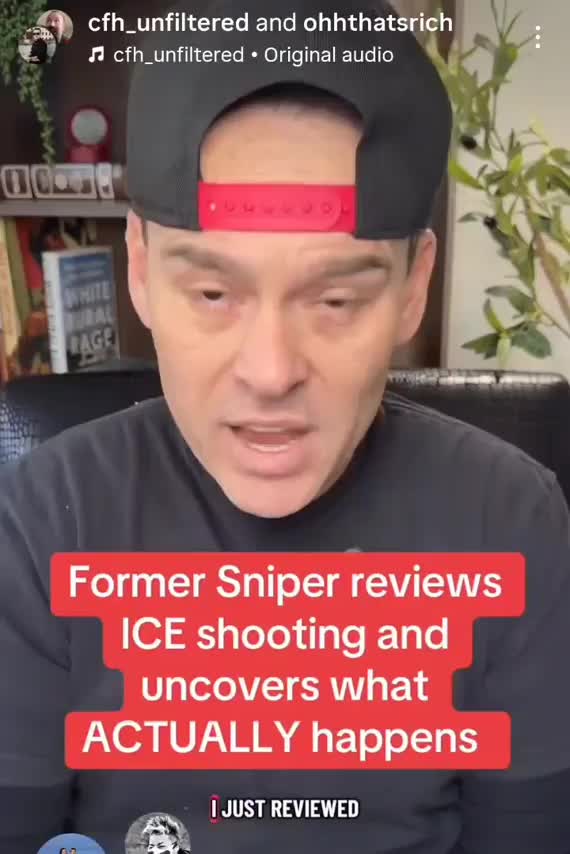 Sniper veteran notices that the fat fingered bastard who disarmed Alex Pretti…