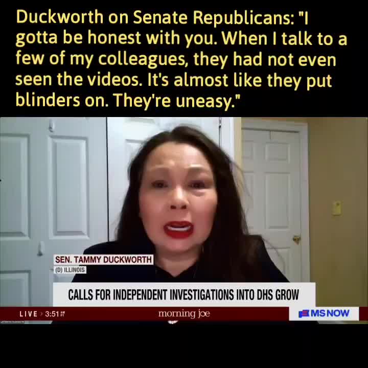 Duckworth on Senate Republicans: “It’s almost like they put blinders on.”