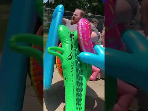 PUBLIC FREAKOUT: Man takes all pool floats at the community center!￼