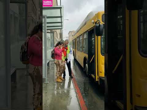 Karma 🌧️ Strikes Careless Driver with Instant Splash #karma #rainyday #shorts