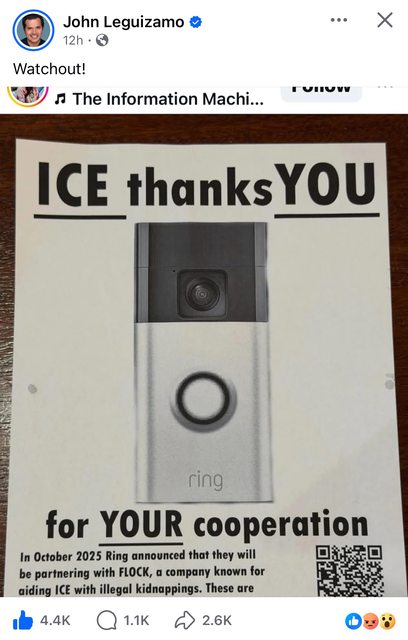 ring just sold you out to ICE