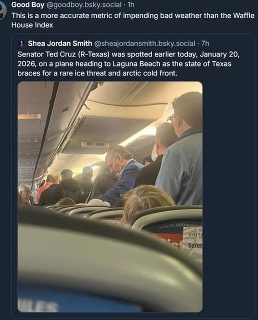 Ted Cruz flying south for the winter