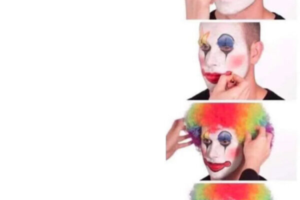 Clown Applying Makeup