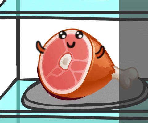Eat Me Ham GIF by Poku Meow