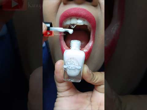 ASMR Anomaly Cinnamoroll Nail Polish White Colour Truns into Cream Candy #short #shorts 1411