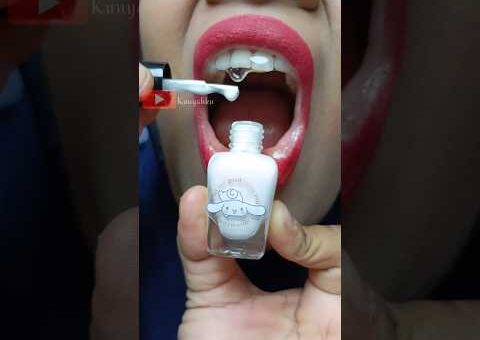 ASMR Anomaly Cinnamoroll Nail Polish White Colour Truns into Cream Candy #short #shorts 1411