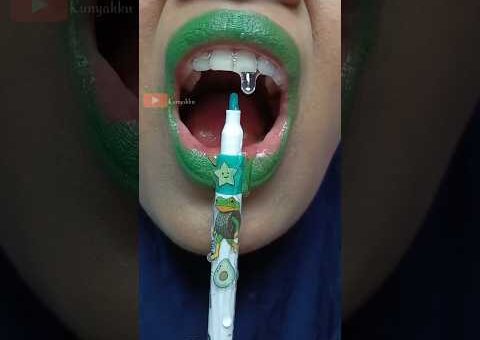 ASMR Anomaly Boneca Ambalambu Green Lip Liner Truns into Liquid Candy Avocado #short #shorts 1423