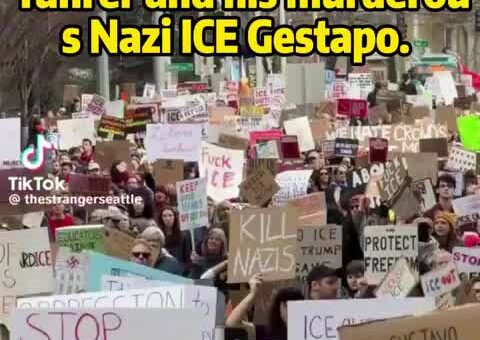 Seattle turned out big time to protest against the pedophile fuhrer and his murderous Nazi…