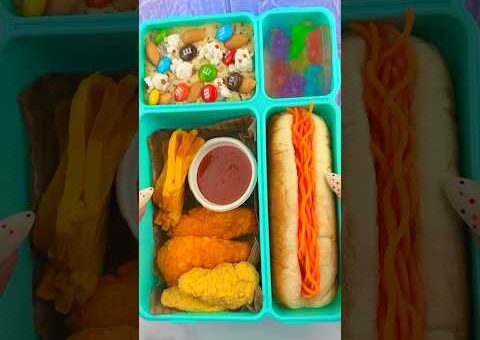 Making School Lunch with Fidget Food 🍿*BENTO Box* Satisfying Video ASMR #4! #shorts #asmr #fidgets