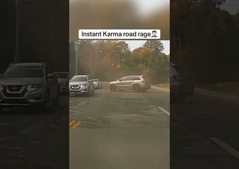 Enjoy some instant karma for these road raging buffoons! #dashcam #roadrage