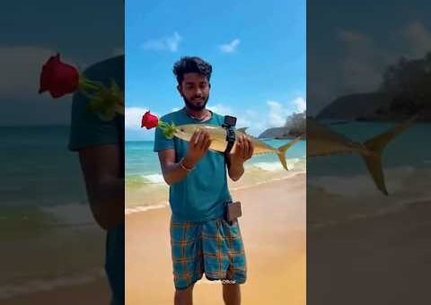 கடல் கன்னிக்கே ரோஜா அனுப்பிய இளைஞன்! 🌊🌹#trendingnow #viral