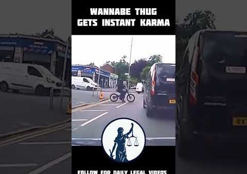 Wannabe hard man gets instant karma