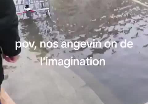 Guys walking over water