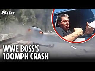 Horrifying moment Vince McMahon smashes Bentley into car at 100mph