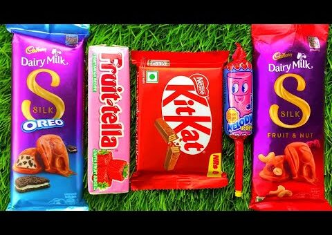 Satisfying Video Asmr lollipops candy and chocolate jelly gummy candy Asmr rainbow cutting video