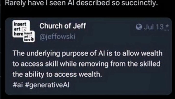 It will also freeze innovation. Dead