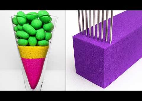 Very Satisfying and Relaxing Compilation 350 Kinetic Sand ASMR