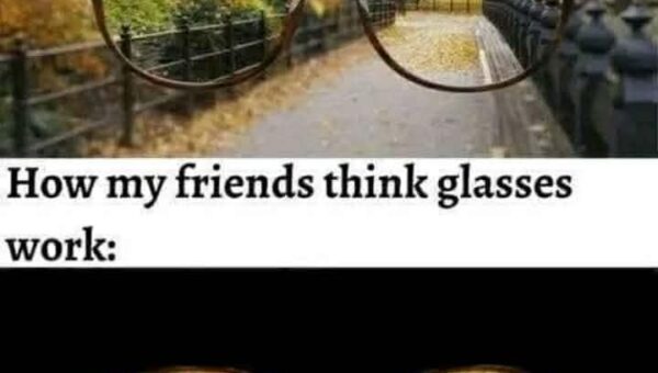 How my friends think glasses work :