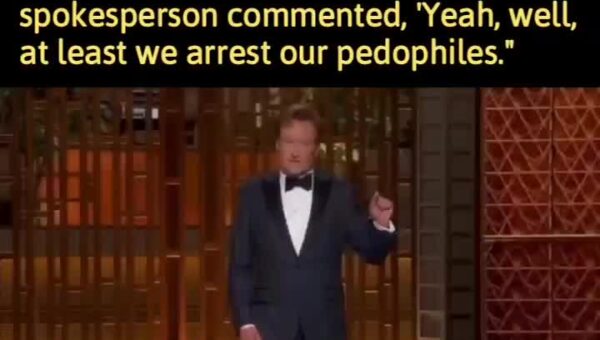 Conan O’Brien at the Oscars with a political joke that was a real zinger