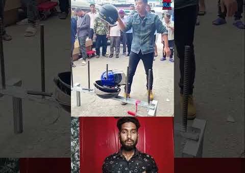এই হেলমেট ভাঙা কি সম্ভব? 😳 #trendingnow #viralvideo #youtubeshorts #mrrjmalik