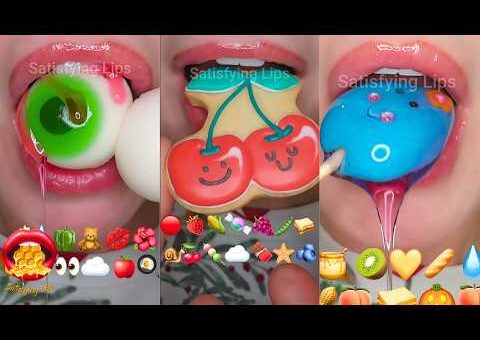 ASMR Satisfying Eating Emoji Food Challenge Mukbang Compilation