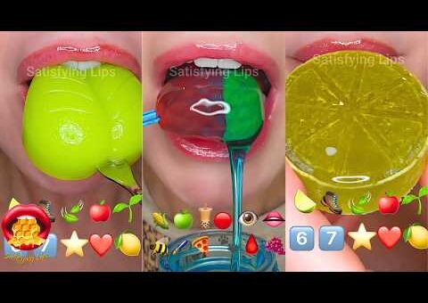 ASMR Satisfying Eating Emoji Food Challenge Mukbang Compilation