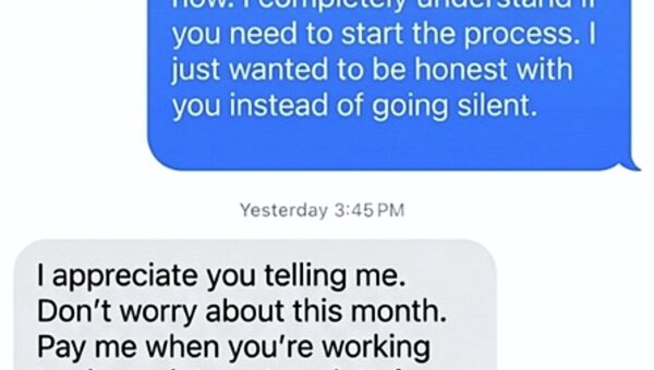 Her landlord responds to her “I can’t make rent” text