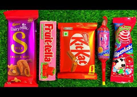 Satisfying Video Asmr Unboxing GIANT Sweets Chocolate and Rainbow Lollipops with Candy Cutting Asmr