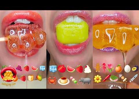 ASMR Satisfying Eating Emoji Food Challenge Mukbang Compilation