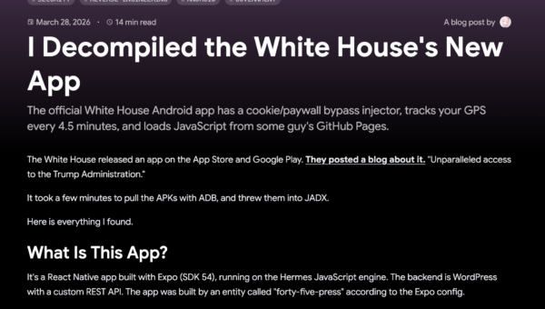 Do not download the White House’s new app