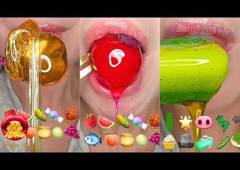 ASMR Satisfying Eating Emoji Food Challenge Mukbang Compilation