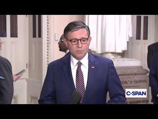 Mike Johnson after the House blocked a War Powers Act resolution on U.S. actions in…