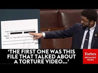 Maxwell Frost Shows Redacted Epstein Files On House Floor, Alleges DOJ ‘Scrubbed’ Some Files