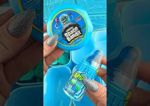 Packing School Lunch with 🫐 Blue CANDY Food *Snackle Box* Satisfying Video ASMR! 🫐🩵🍭 #shorts