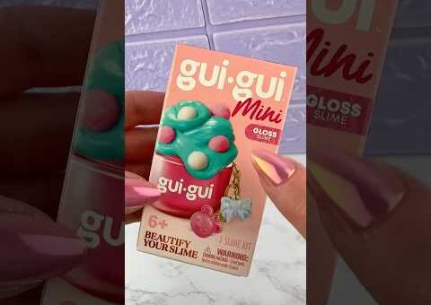 Gui Gui Mystery Mini Slime Keychain Box Opening Satisfying Video ASMR! 🎀🩵 #shorts #fidgets #asmr