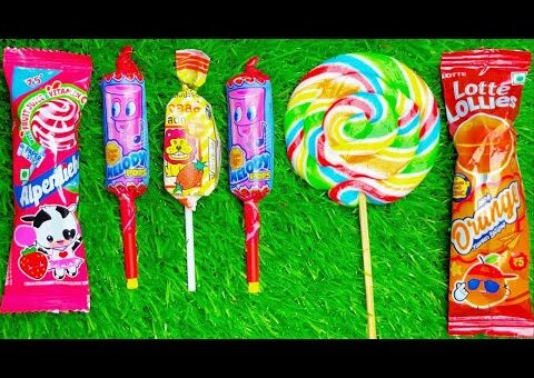 Satisfying video Asmr lollipops candy and chocolate gummy candy unboxing video Asmr