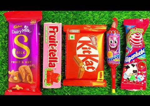 Satisfying Video Asmr Unboxing GIANT Sweets Chocolate and Rainbow Lollipops with Candy Cutting Asmr