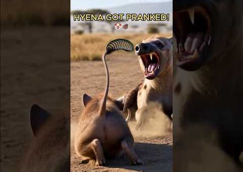 Hyena tried to sneak up… INSTANT KARMA! 😂💥