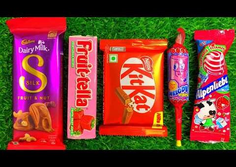 Satisfying Video Asmr Unboxing GIANT Sweets Chocolate and Rainbow Lollipops with Candy Cutting Asmr
