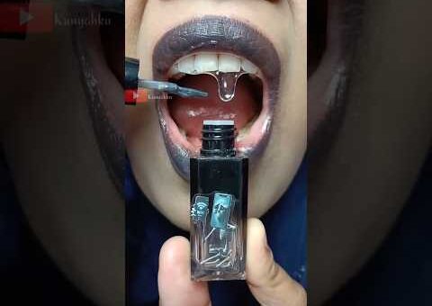 ASMR Anomaly Pot Hotspot Black Glitter Nail Polish Turns into Liquid Candy #short #shorts 1450