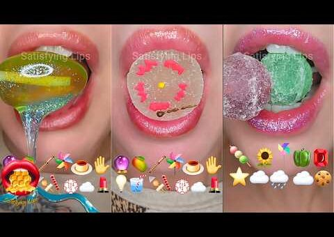 ASMR Satisfying Eating Emoji Food Challenge Mukbang Compilation