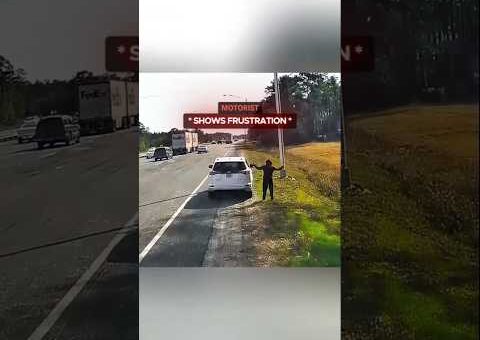 Lady Couldn’t Believe Her Own Fault 😳 #truck #instantkarma #idiotsincars #dashcam