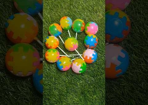 Sweet colourful kids pop lollipop | ASMR satisfying chocolate | #lollipop #candy #asmr #shorts