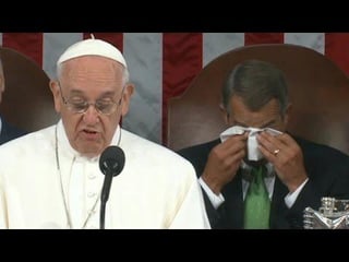 Speaker John Boehner breaks down in tears during Pope Francis’ speech
