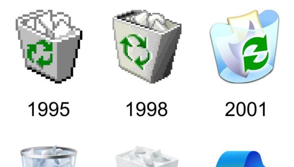 Evolution of the Microsoft Trash Icon