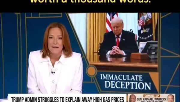 Jen Psaki: Maria Bartiromo asked Trump a question about the price of oil and gas,…