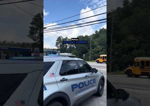 Trucker Illegally Passes School Bus & Gets Instant Karma!