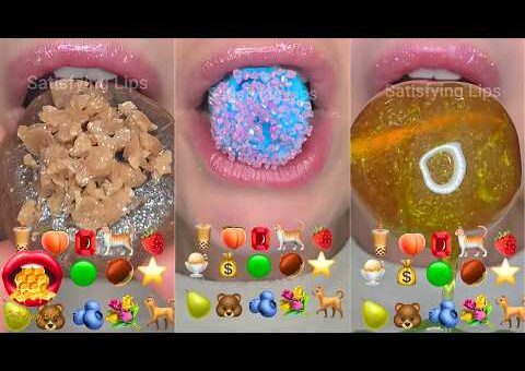 ASMR Satisfying Eating Emoji Food Challenge Mukbang Compilation